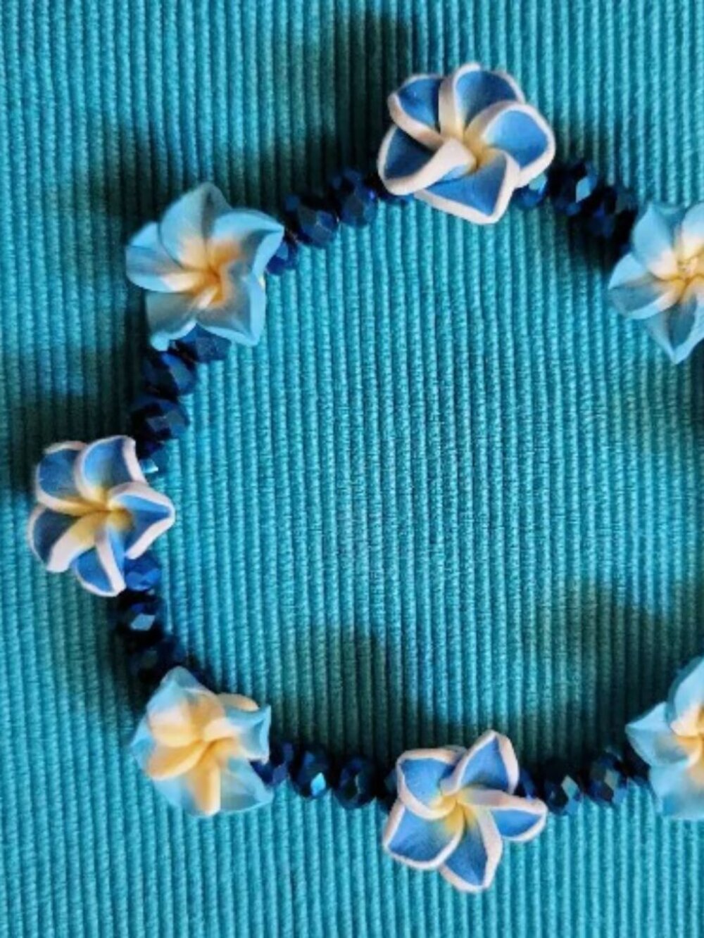 Pretty Lightweight Blue Yellow Floral Wrist Wraps with Silver Charms